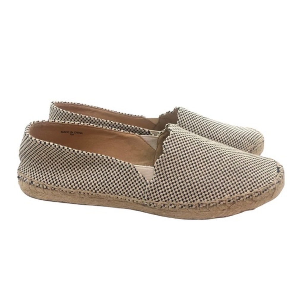 Talbots Black and Cream
Checkered Espadrilles Slip-on Shoes NWOB Size 7